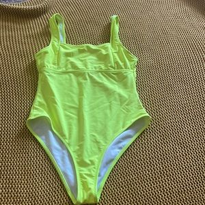 Neon, yellow, bathing suit, one piece
